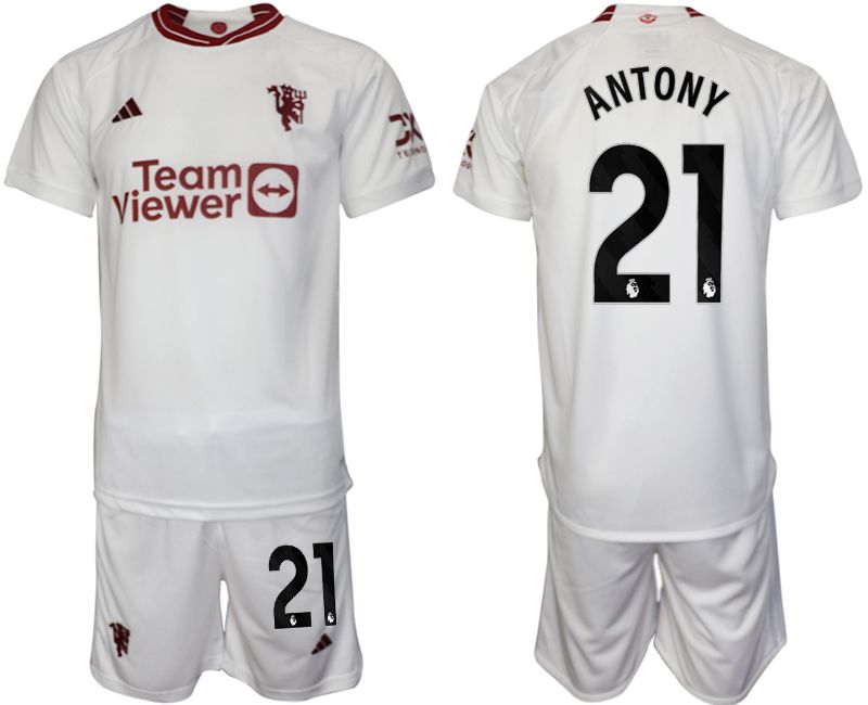Men 2023-2024 Club Manchester United away white #21 Soccer Jersey->->Soccer Club Jersey